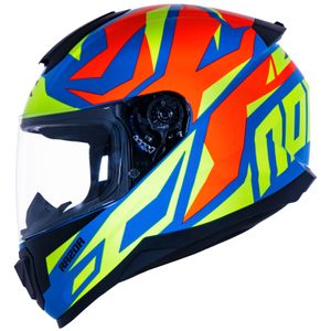 Capacete Norisk Razor Cutting Azul Amarelo Vermelho
