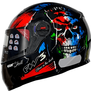 Capacete FW3 GT Skull Caveira Preto