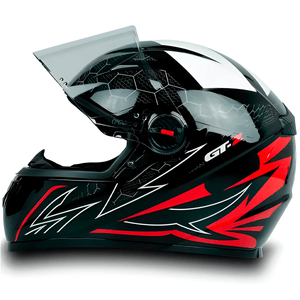 Capacete FW3 GT2 Preto Vermelho