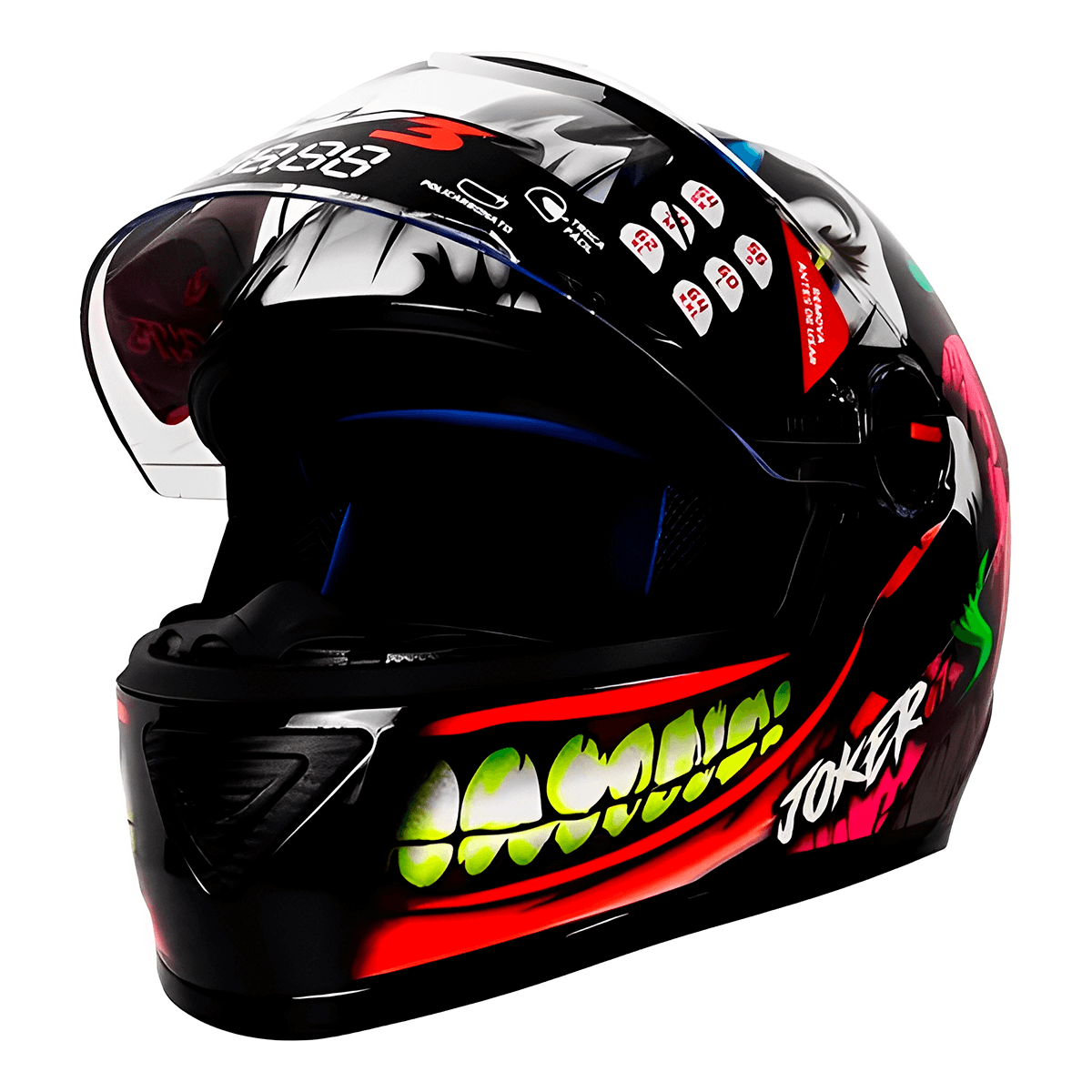 【正規品】WARSTIC IK3 SERIES FG-IK3P-RH-WH-2 Capacete FW3 GTN Joker Preto - MotoBR