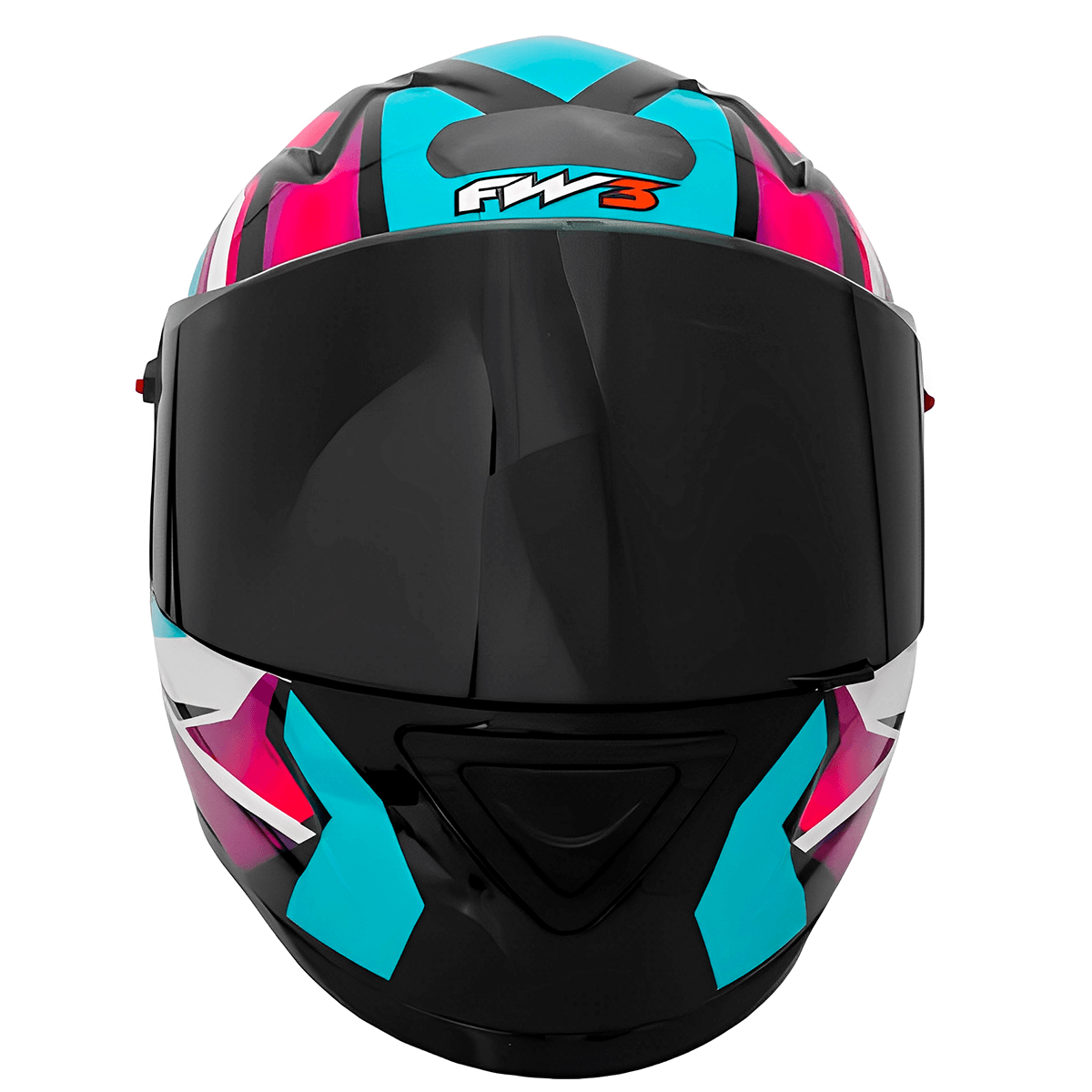 Capacete FW3 GTX Super Azul Tiffany Rosa Branco - MotoBR