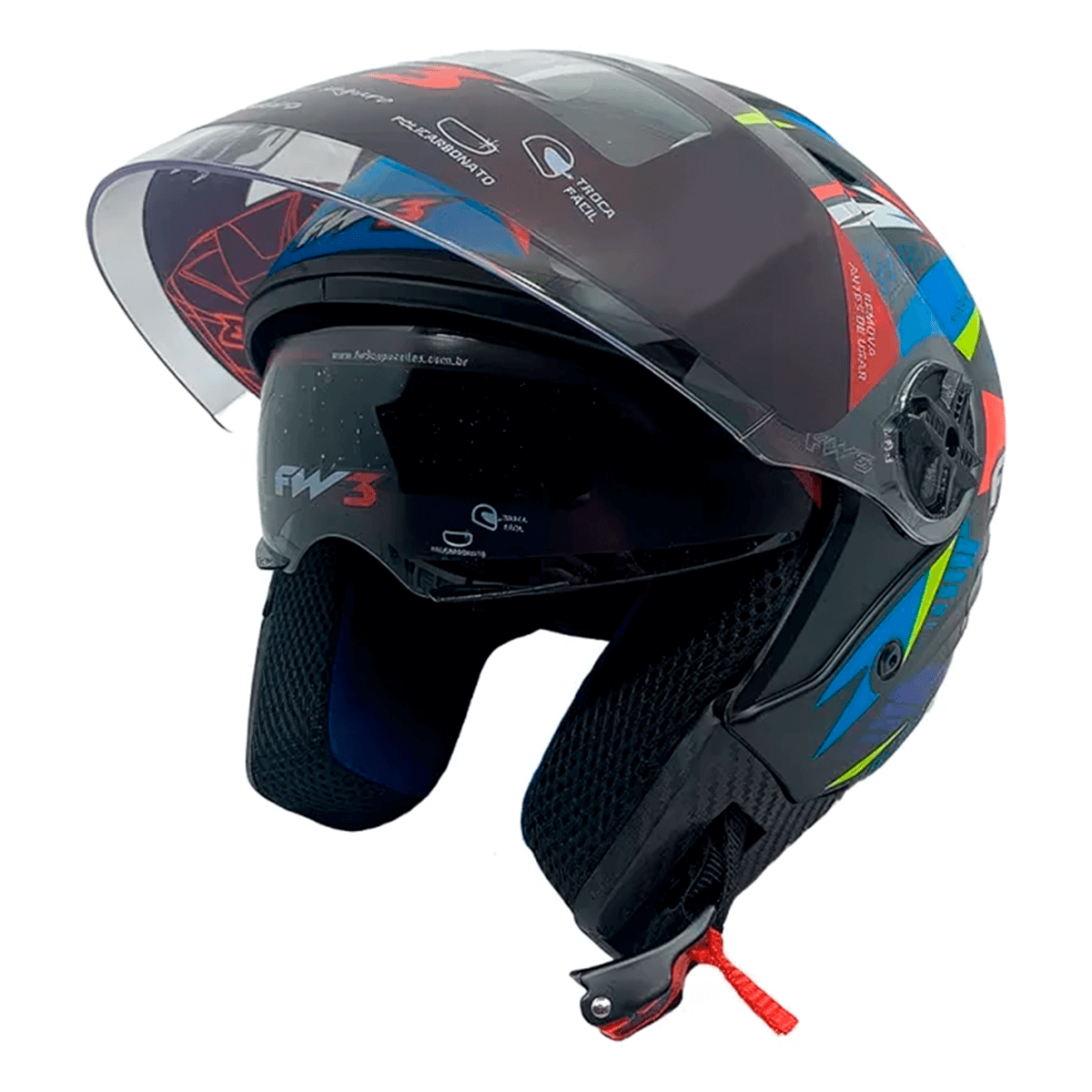Capacete FW3 X Open UP Rapid - MotoBR