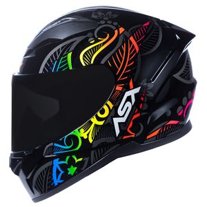 Capacete ASX City Flowers Preto Grafite Color