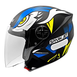 Capacete EBF Spark Jet Dragon Preto Azul Fosco