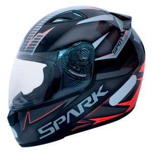 Capacete EBF Spark Spot Preto Vermelho Fosco