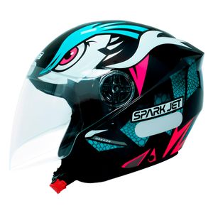Capacete EBF Spark Jet Dragon Preto Tiffany Fosco