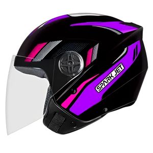 Capacete EBF Spark Jet Sting Preto Lilás