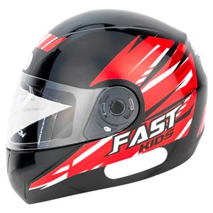 Capacete Infantil Gow Fast Kids Preto Vermelho