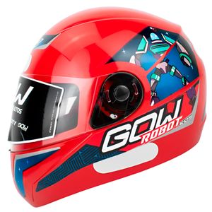 Capacete Infantil Gow Robot Vermelho