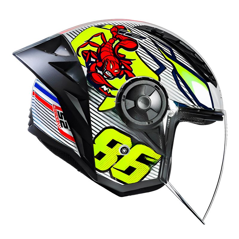 Capacete LS2 OF616 S Airflow 2 Sting Branco Amarelo 3