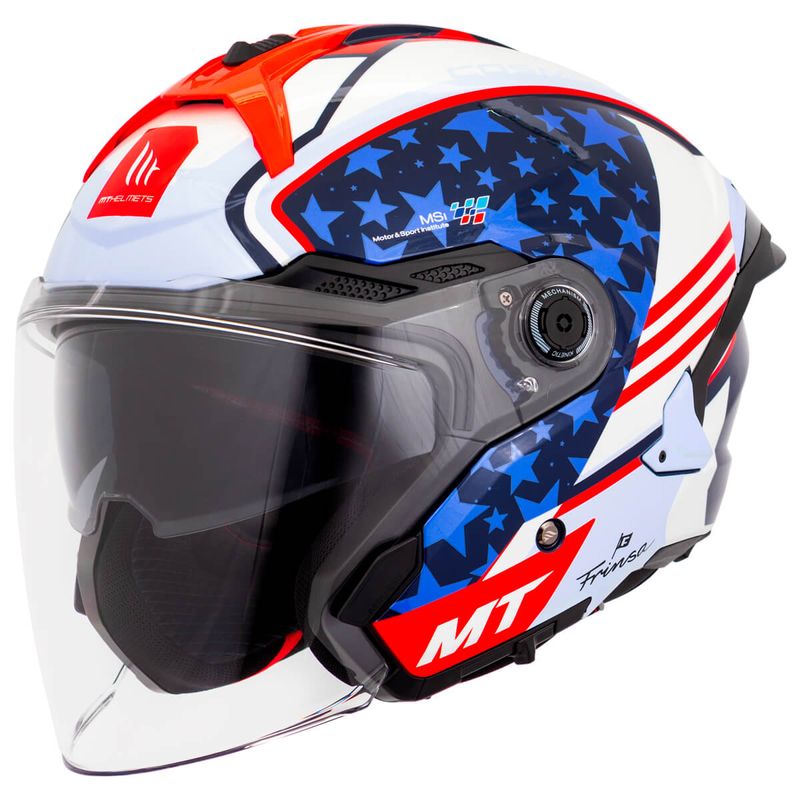 Capacete MT Cosmo SV Ivan Ortola GP Americas C7 Branco Azul 2