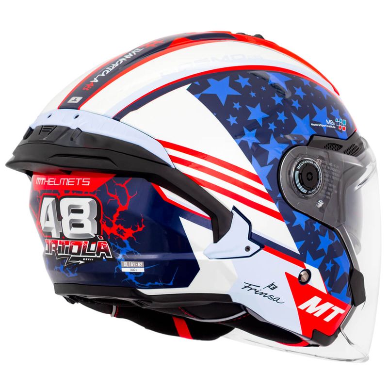 Capacete MT Cosmo SV Ivan Ortola GP Americas C7 Branco Azul 3