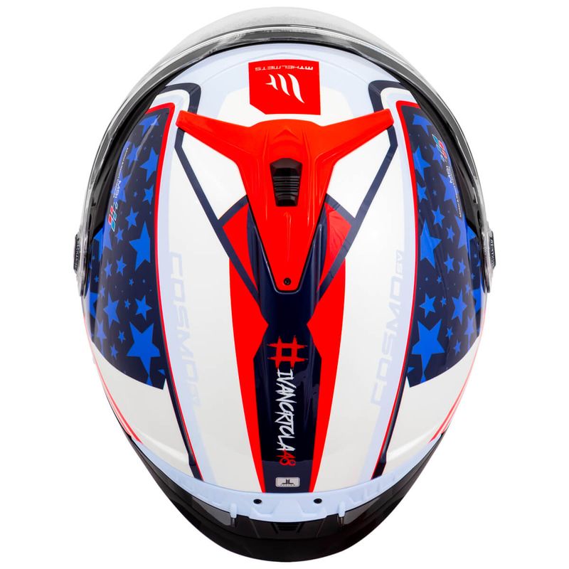 Capacete MT Cosmo SV Ivan Ortola GP Americas C7 Branco Azul 4