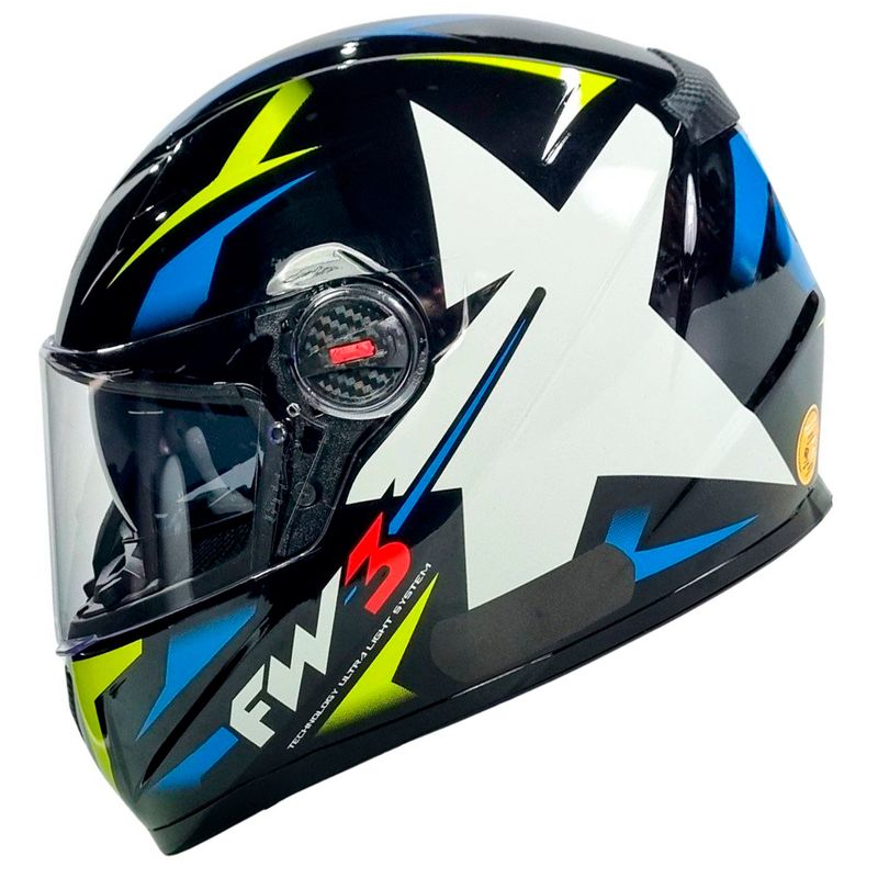 Capacete-FW3-GTX-Star-Preto-Azul-Amarelo