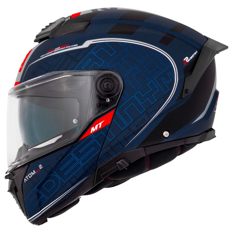 Capacete MT Atom 2 Destiny C7 Azul Fosco 1