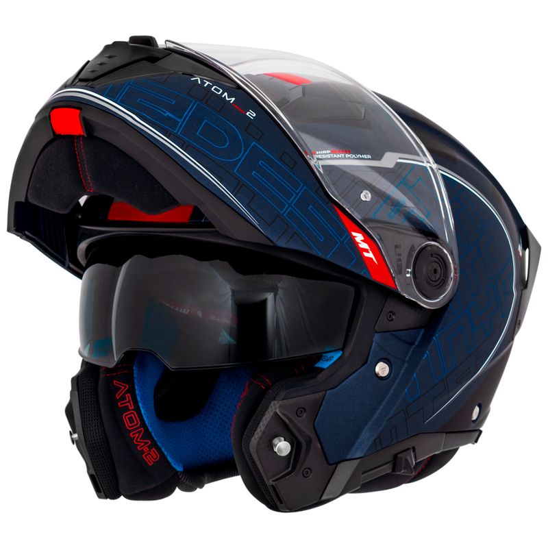 Capacete MT Atom 2 Destiny C7 Azul Fosco 2