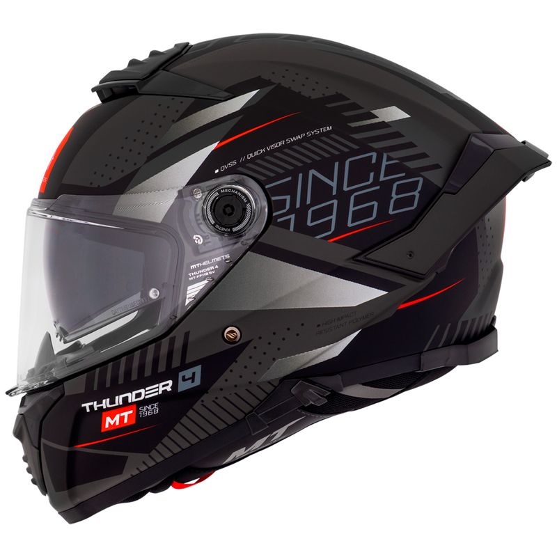 Capacete MT Thunder 4 Luminence D1 Preto Fosco 1