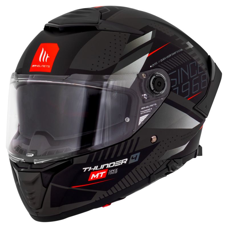 Capacete MT Thunder 4 Luminence D1 Preto Fosco 2