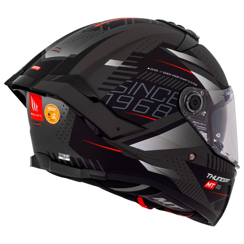 Capacete MT Thunder 4 Luminence D1 Preto Fosco 3