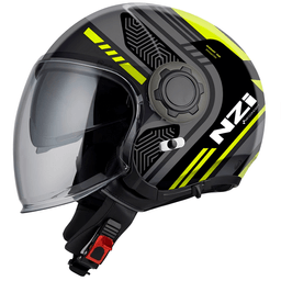 Capacete NZI Ringway Duo Connected Anthracite Cinza Amarelo