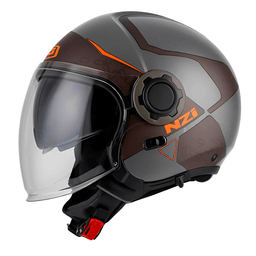 Capacete NZI Ringway Duo Xtrainer Cinza Laranja Fosco