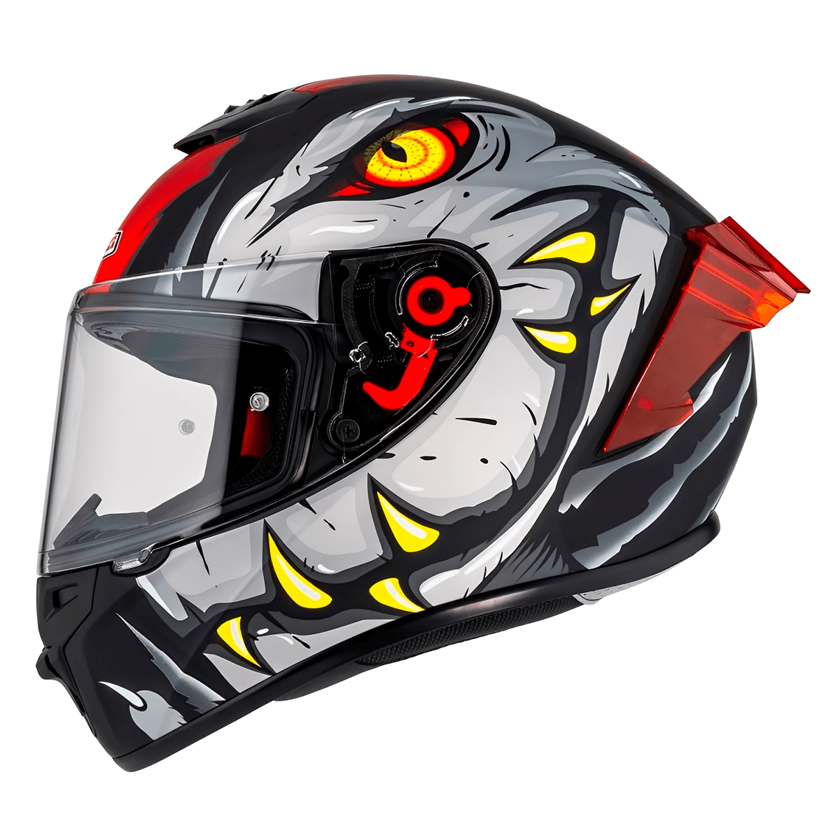 Capacete NZI Trendy 3 Stream Raptor Preto Cinza Vermelho - MotoBR