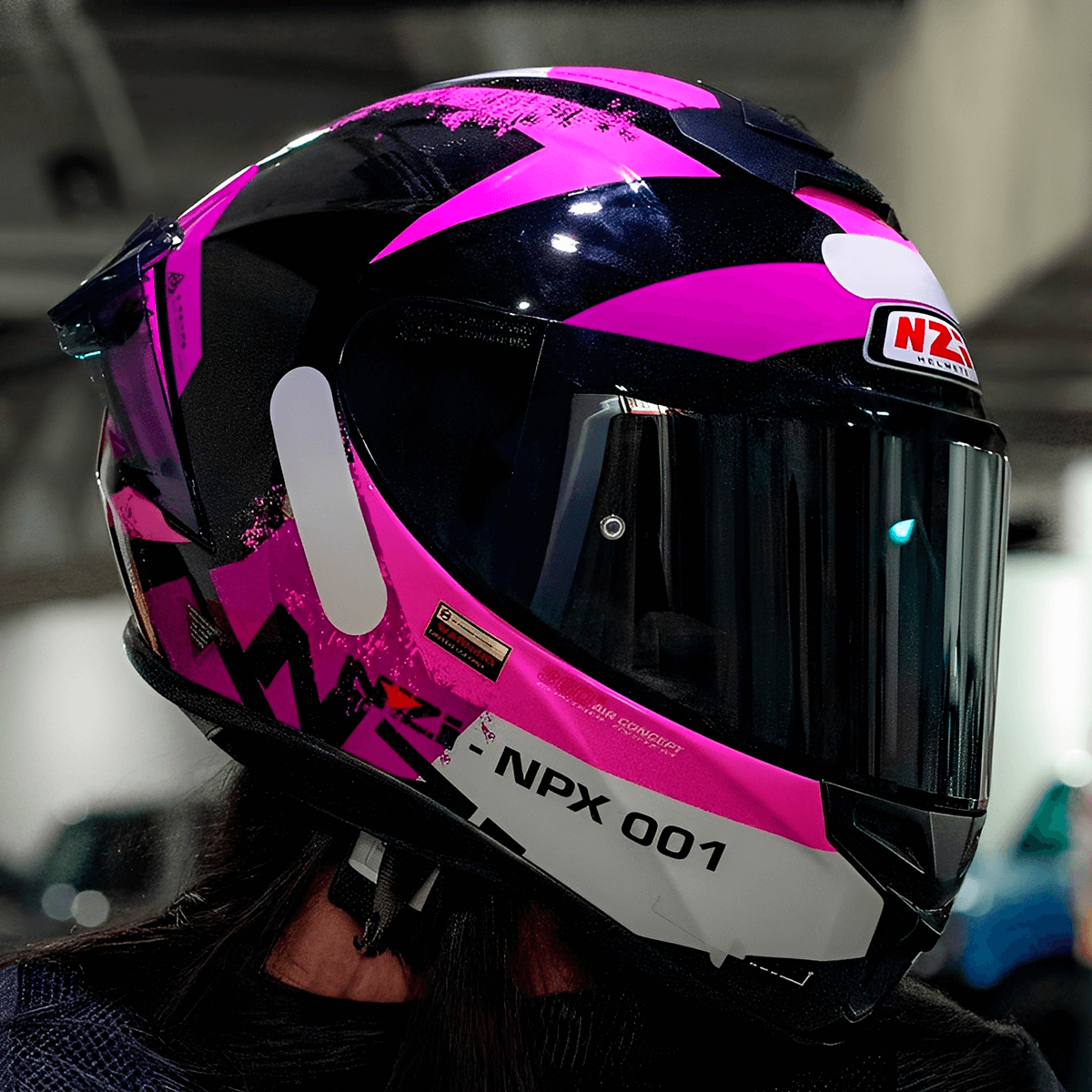 Capacete NZI Trendy 3 Stream Canadian Roxo Preto - MotoBR