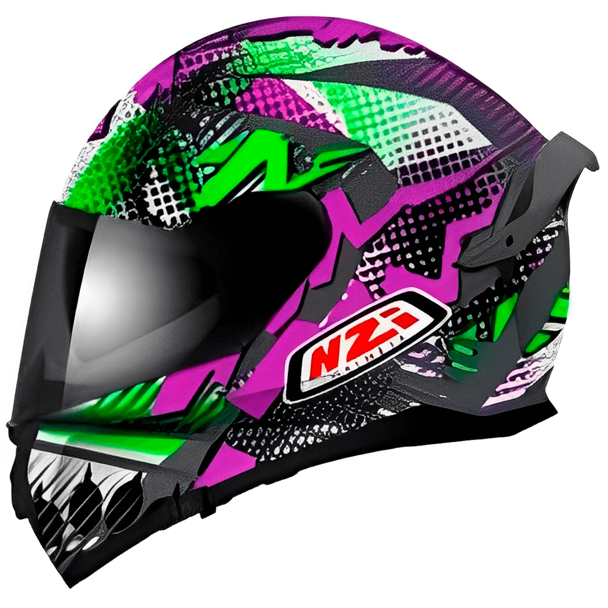 Capacete NZI Go Rider Sao Cinza Roxo Fosco