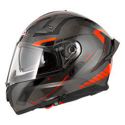 Capacete NZI Go Rider Motion Cinza Vermelho Preto