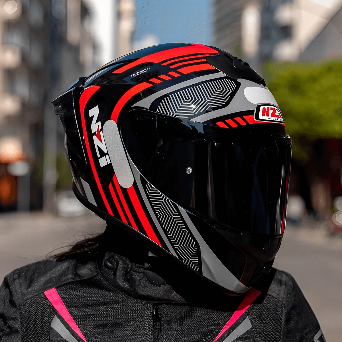 Capacete NZI Trendy 3 Stream Connected Preto Anthracite - MotoBR