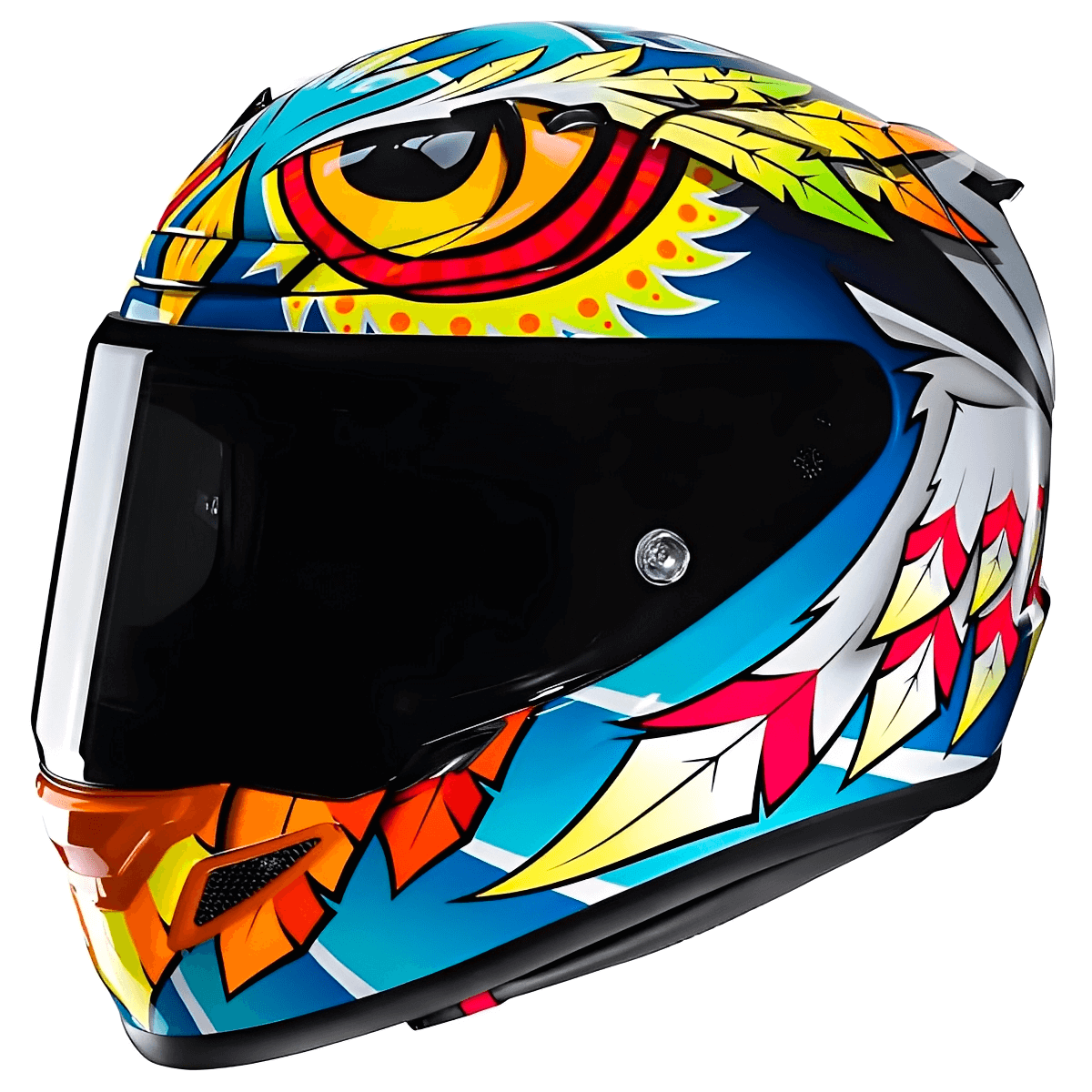 Capacete Original HJC Rpha 12 Spasso Azul Amarelo Laranja - MotoBR
